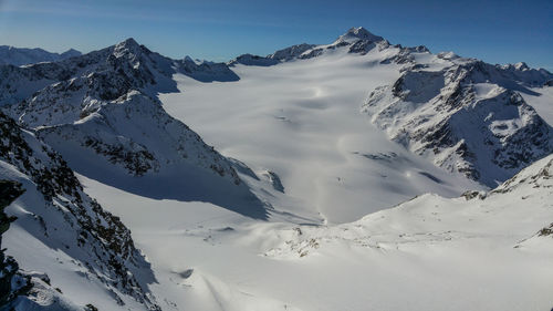 Close-up of snow covered mountain