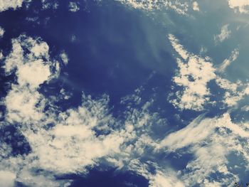 Low angle view of clouds in sky