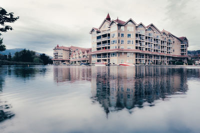 Reflection of buildings in water