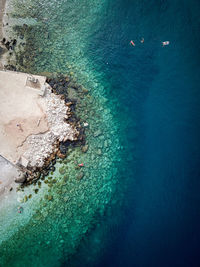 High angle view of sea shore