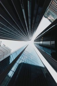 Low angle view of modern buildings in city