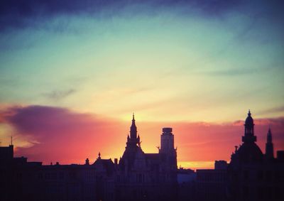 Buildings at sunset