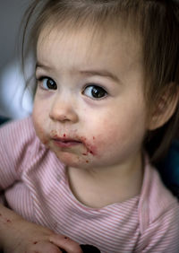 Close-up portrait of cute girl