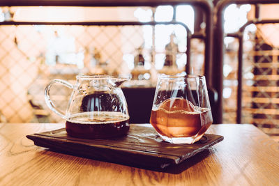 Close-up of drink on table in restaurant