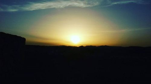 Scenic view of landscape against sky during sunset