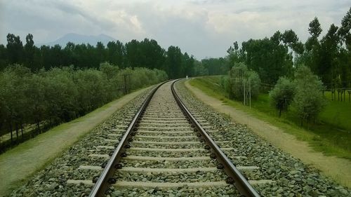 View of railroad tracks against sky