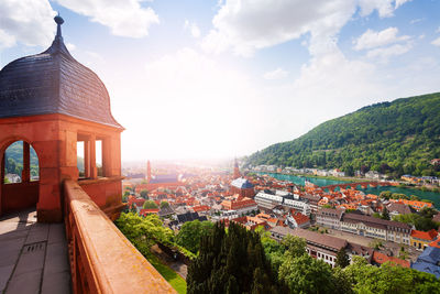 Panoramic view of historic building against sky