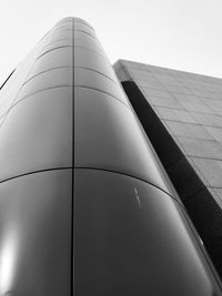 Low angle view of modern building against clear sky