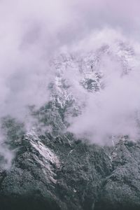 Aerial view of volcanic mountain