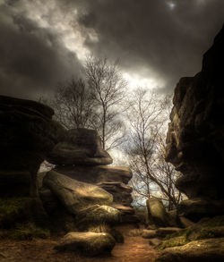 Scenic view of landscape against cloudy sky