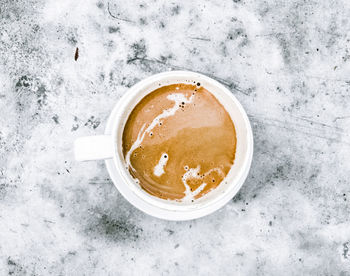 High angle view of coffee cup