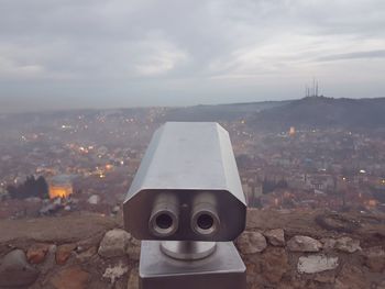 Close-up of cityscape against sky