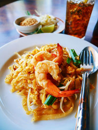 Close-up of meal served in plate