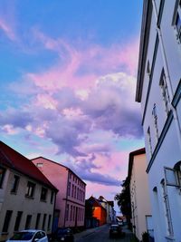 Low angle view of residential buildings against sky