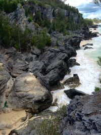 Rock formations in sea