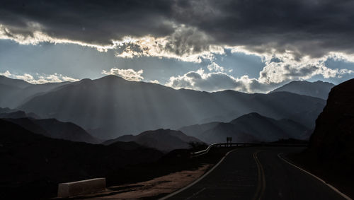 Panoramic view of mountains against sky