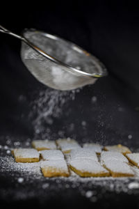 Close-up of ice cream on table