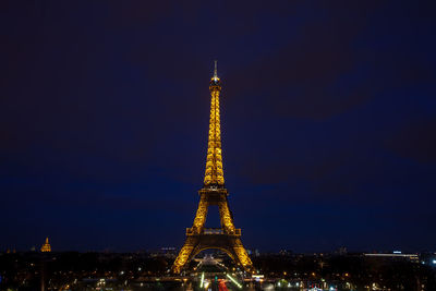 Communications tower at night