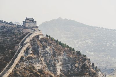 Low angle view of fort against sky