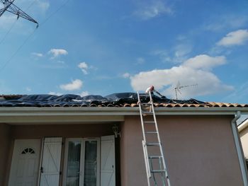 Low angle view of building against sky