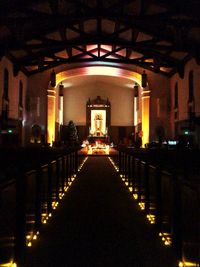 Illuminated corridor of building
