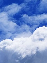 Low angle view of clouds in blue sky