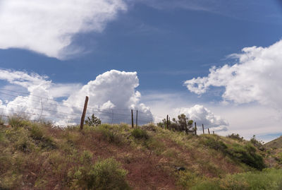 Scenic view of landscape against cloudy sky