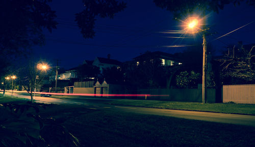 Light trails at night