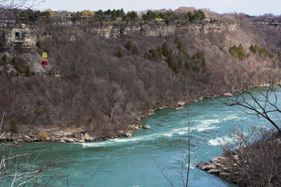 Scenic view of river flowing through rocks