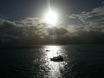 Scenic view of sea during sunset