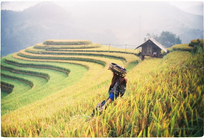 Full length of person in agricultural field