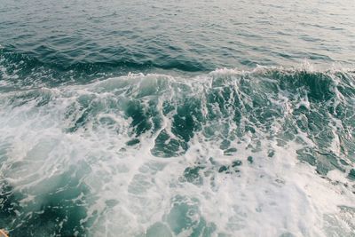 High angle view of sea waves