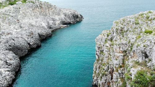 High angle view of beach