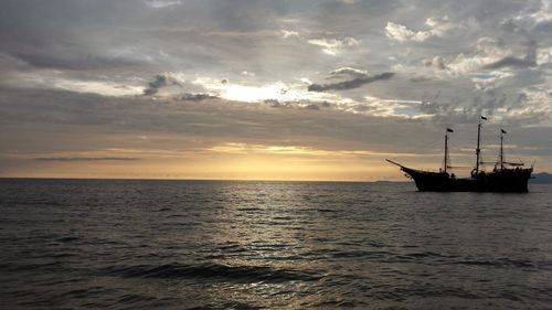 Scenic view of sea at sunset
