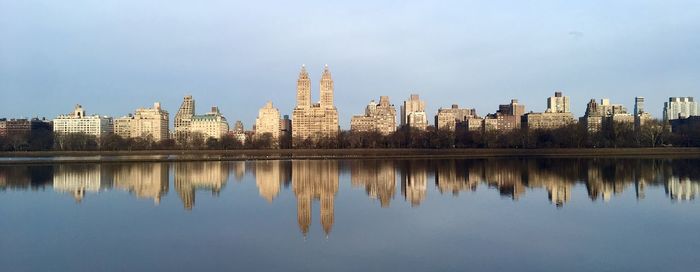 Reflection of buildings in city