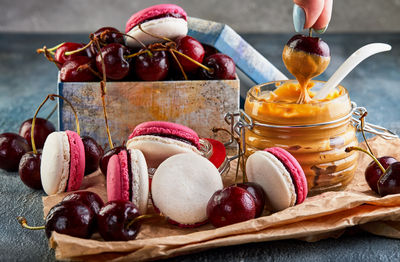 Close-up of food on table