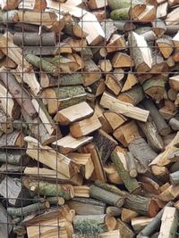 Full frame shot of logs