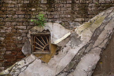 Weathered wall of old building
