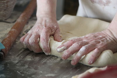 Bakerman is making bread