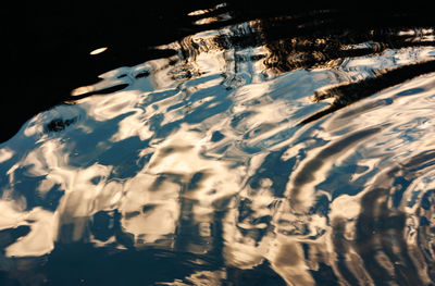 High angle view of frozen lake