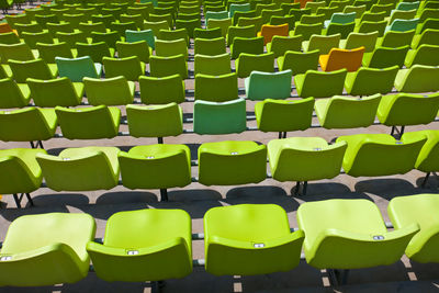 Full frame shot of empty chairs