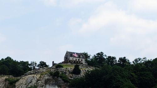 Low angle view of fort against sky