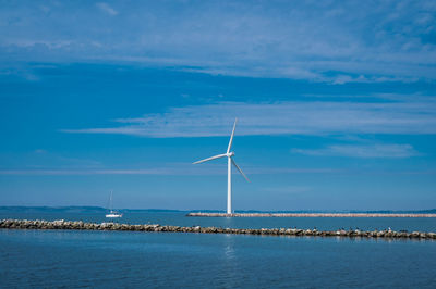 Nordex windmills at ebeltoft ferry harbor