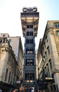 View of clock tower in city