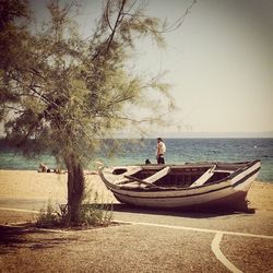 Boats in sea