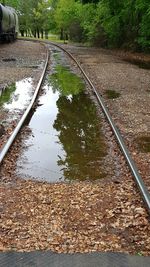 Railroad track by river