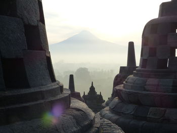 Panoramic view of temple against sky