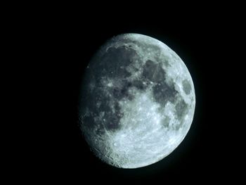 Close-up of moon against clear sky at night