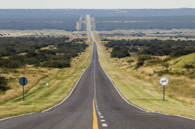 High angle view of empty road