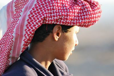 Close-up of man wearing mask